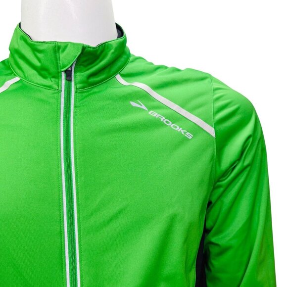 Brooks Running Mens NightLife Infiniti Jacket Green Shelter Technology Size S - Picture 4 of 15